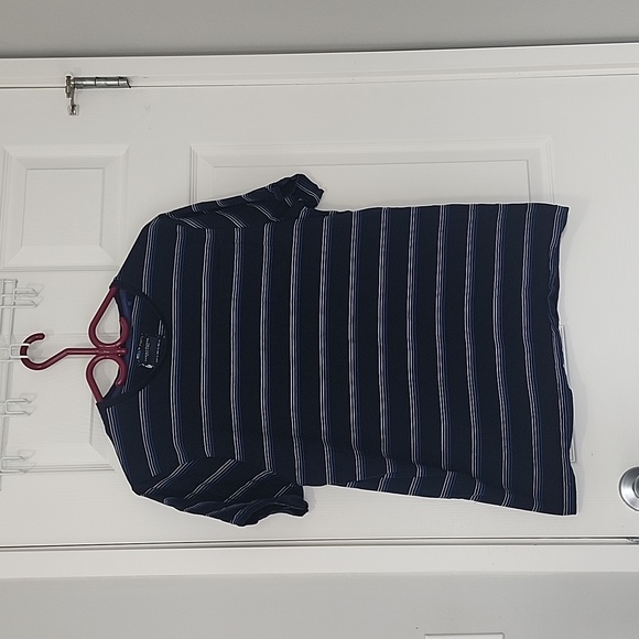 Denim & Flower Ricky Singh mens blue striped short sleeve tshirt - Picture 1 of 8